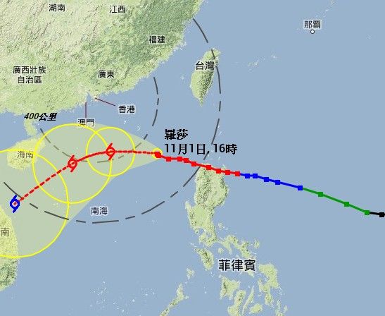 银杏进入本港800公里範围 中午至下午3时将发出一号戒备信号